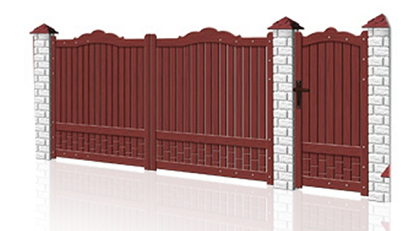 betónové ploty drevené brány